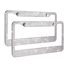 Load image into Gallery viewer, 2PCS Bling License Plate Frame Glitter Crystal Sparkling Rhinestone Diamond Caps