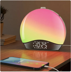 Sunrise Alarm Clock with Bluetooth and Colorful Wake-Up Light