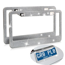 Load image into Gallery viewer, 2PCS Bling License Plate Frame Glitter Crystal Sparkling Rhinestone Diamond Caps