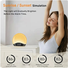 Load image into Gallery viewer, Sunrise Alarm Clock with Bluetooth and Colorful Wake-Up Light