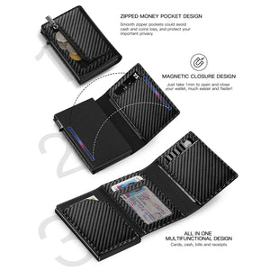 Men's Carbon Fiber Magnetic Card Holder