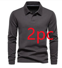 Load image into Gallery viewer, Men&#39;s Fashion Lapel Long-Sleeved Polo Shirt – Casual Solid Color Top