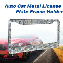 Load image into Gallery viewer, 2PCS Bling License Plate Frame Glitter Crystal Sparkling Rhinestone Diamond Caps