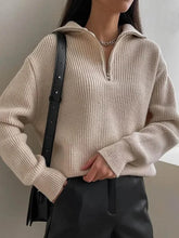 Load image into Gallery viewer, Turtleneck Zipper Sweater