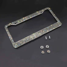 Load image into Gallery viewer, 2PCS Bling License Plate Frame Glitter Crystal Sparkling Rhinestone Diamond Caps