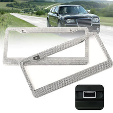 Load image into Gallery viewer, 2PCS Bling License Plate Frame Glitter Crystal Sparkling Rhinestone Diamond Caps