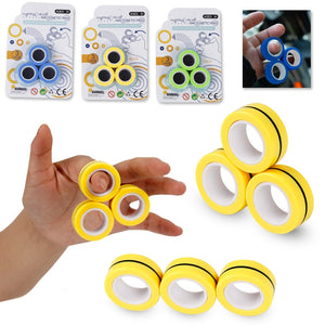 Anti-Stress Finger Magnetic Rings For Autism ADHD Anxiety Relief Focus Kids Decompression Fingertip Toys Magic Ring Props Tool