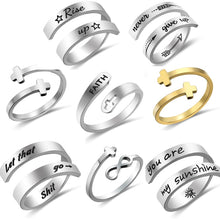 Load image into Gallery viewer, Stainless Steel Adjustable Faith Rings