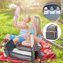 Load image into Gallery viewer, Moms And Dads Baby Backpack Convertible Lightweight Baby Diaper Bag Bed Multi-purpose Travel Storage Bag Baby Nappy Bag Baby Bed