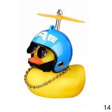 Load image into Gallery viewer, Car Duck with Helmet Broken Wind Small Yellow Duck Road Bike Motor Helmet Riding Cycling Car Accessories Decor Without Lights