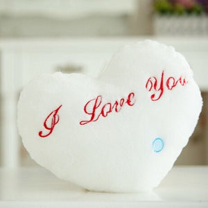 Luminous Pillow Heart Cushion Colorful Glowing Plush Doll LED Light Toys Gift