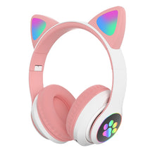 Load image into Gallery viewer, LED Cat Ear Noise Cancelling Headphones Bluetooth 5.0 Young People Kids Headset Support TF Card 3.5mm Plug with Mic