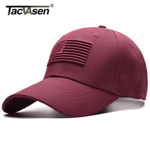 TACVASEN Tactical Baseball Cap Men Summer USA Flag Sun Protection Snapback Cap Male Fashion Casual Golf Baseball Hat Airsoft Hat