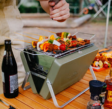 Load image into Gallery viewer, Portable Camping BBQ Folding Cooking Charcoal Coal Stainless Steel Grill