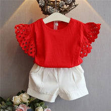 Load image into Gallery viewer, 2pcs Shorts and Frill Shirt Set