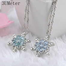 Load image into Gallery viewer, Blue Crystal Snowflake Charm Necklaces &amp; Pendants