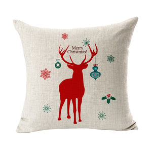 Merry Christmas Pillow Covers Deer Cushion Decorations for Home