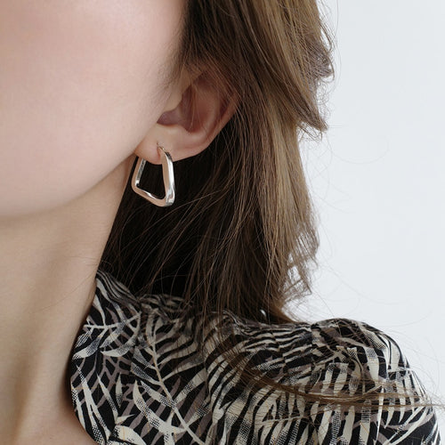 Geometric Hollow Triangle Earrings