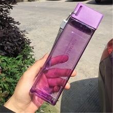 Load image into Gallery viewer, Square Frosted Plastic Water Bottle Portable Transparent Fruit Juice Leak-proof Bottle