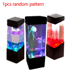 Bedside Mood Night Lamp Jellyfish Volcano Water Aquarium Tank LED Relaxing Jellyfish Hypnotic Lamp Aquarium LED Night Light