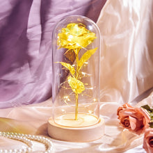 Load image into Gallery viewer, Beauty and The Beast Preserved Roses In Glass Galaxy Rose Flower LED Light Artificial Flowers Christmas Valentine Gift for Girls