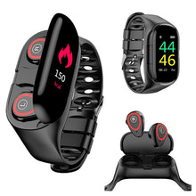 Load image into Gallery viewer, 2-in-1 Smart Watch Men Wireless Bluetooth 5.0 Headphones Earbuds Fitness Bracelet Tracker