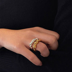 17mm Gold / Silver Color Irregular Twisted Rings