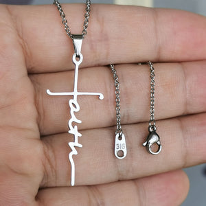 Stainless Steel Faith Cross Necklace