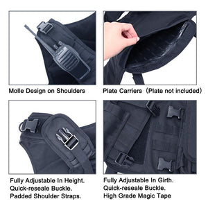 MGFLASHFORCE Molle Airsoft Vest Tactical Vest Plate Carrier Swat Fishing Hunting Vest Military Army Armor Police Vest