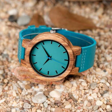 Load image into Gallery viewer, Bamboo Blue Watch