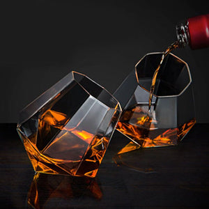 Creative Round Mouth Transparent Diamond Whiskey Glass