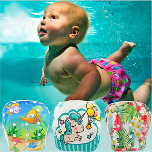 Ohbabyka 2 Pack One Size Baby Swim Diaper Waterproof Adjustable Cloth Diapers