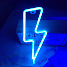 Load image into Gallery viewer, LED Neon Sign Lightning Shaped USB Battery Operated Night Light Decorative Table Lamp For Home Party Living Room decoration