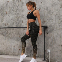 Load image into Gallery viewer, High Waisted Glittered Push Up Workout Leggings