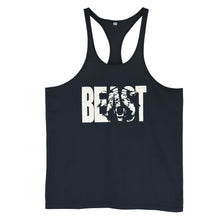 Load image into Gallery viewer, Men Gym Workout Printed &quot;BEAST&quot; Tank Tops Y Back Fitness Thin Shoulder Strap