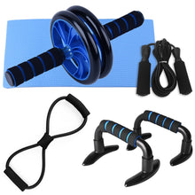 Load image into Gallery viewer, Muscle Exercise Equipment Abdominal Press Wheel Roller Home Fitness Equipment Gym Roller Trainer with Push UP Bar Jump Rope