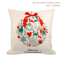 Load image into Gallery viewer, Set of 4 Christmas Cushion Cotton Linen Merry Christmas Cover Cushion