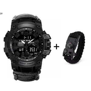 LED Military Watch with compass 30M Waterproof men's Sports Watch Men Sport Watch Shock Sport Watches Electronic Wristwatches