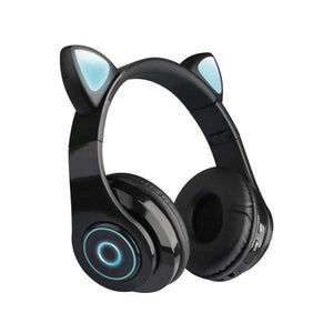 LED Cat Ear Noise Cancelling Headphones Bluetooth 5.0 Young People Kids Headset Support TF Card 3.5mm Plug with Mic