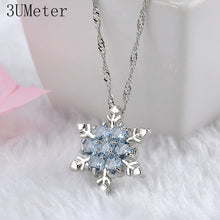 Load image into Gallery viewer, Blue Crystal Snowflake Charm Necklaces &amp; Pendants