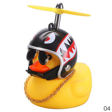 Load image into Gallery viewer, Car Duck with Helmet Broken Wind Small Yellow Duck Road Bike Motor Helmet Riding Cycling Car Accessories Decor Without Lights