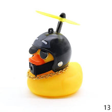 Load image into Gallery viewer, Car Duck with Helmet Broken Wind Small Yellow Duck Road Bike Motor Helmet Riding Cycling Car Accessories Decor Without Lights