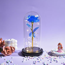 Load image into Gallery viewer, Beauty and The Beast Preserved Roses In Glass Galaxy Rose Flower LED Light Artificial Flowers Christmas Valentine Gift for Girls