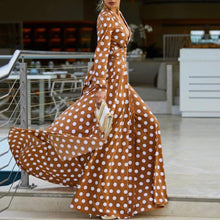 Load image into Gallery viewer, Bohemian Polka Dots Split Maxi Dress