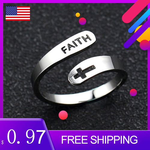 Stainless Steel Adjustable Faith Rings