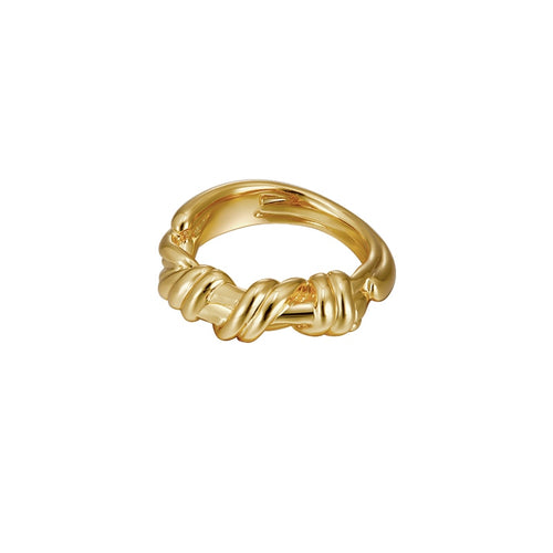 17mm Gold / Silver Color Irregular Twisted Rings