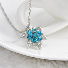 Load image into Gallery viewer, Blue Crystal Snowflake Charm Necklaces &amp; Pendants