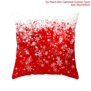 Set of 4 Christmas Cushion Cotton Linen Merry Christmas Cover Cushion