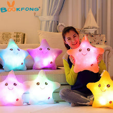 Load image into Gallery viewer, Colorful Star Shape Toys Glowing LED Luminous Light Pillow Soft Relax Gift