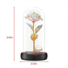 Load image into Gallery viewer, Beauty and The Beast Preserved Roses In Glass Galaxy Rose Flower LED Light Artificial Flowers Christmas Valentine Gift for Girls